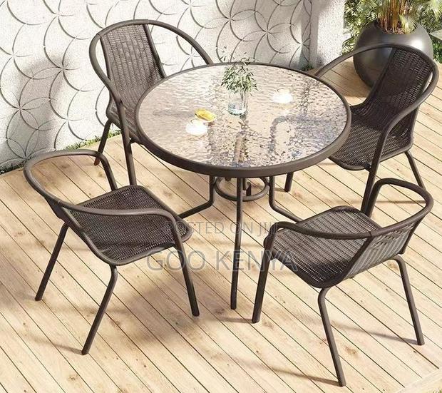 Home Outdoor Set; Elegant 2-seater Rattan Table And Chair Set - thumbnail 2