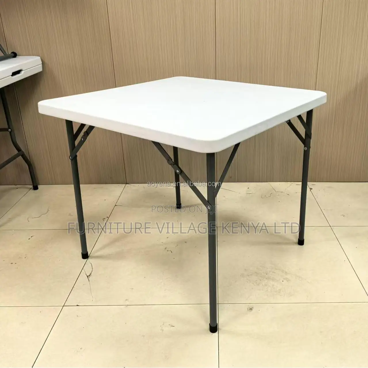 Foldable Table; Plastic Top Square Foldable Table