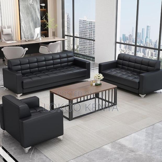 Office Sofa Set ; 5-Seater Leather Reception Sofa - thumbnail 7