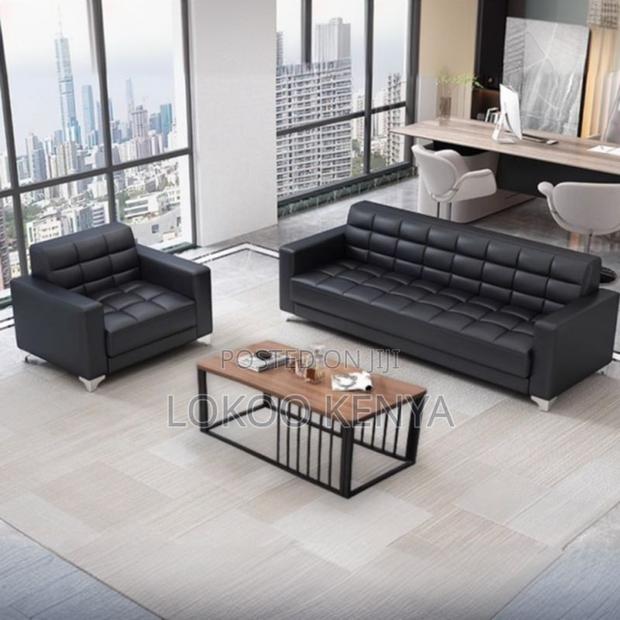 Office Sofa Set ; 5-Seater Leather Reception Sofa - thumbnail 9