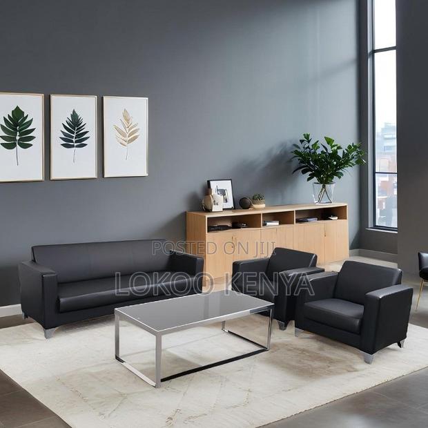 Office Sofa Set ; 5-Seater Leather Reception Sofa - thumbnail 12