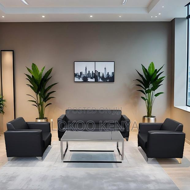 Office Sofa Set ; 5-Seater Leather Reception Sofa - thumbnail 13
