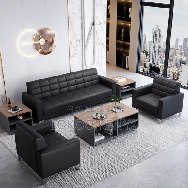 Office Sofa Set ; 5-Seater Leather Reception Sofa - thumbnail 16