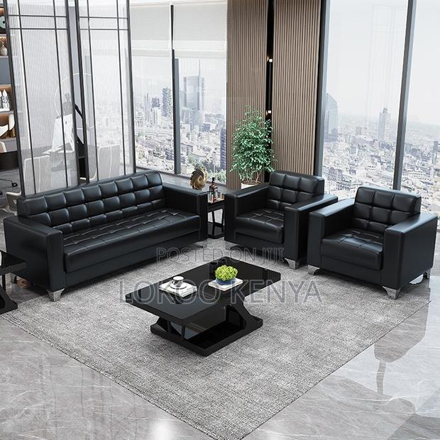 Office Sofa Set ; 5-Seater Leather Reception Sofa - thumbnail 17