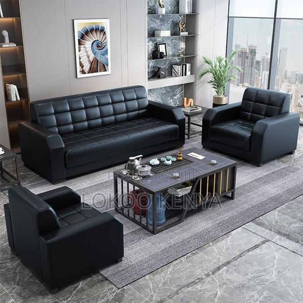 Office Sofa Set ; 5-Seater Leather Reception Sofa - thumbnail 18