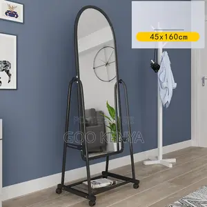 Home Mirror; Standing Bedroom Mirror With Storage And Casters