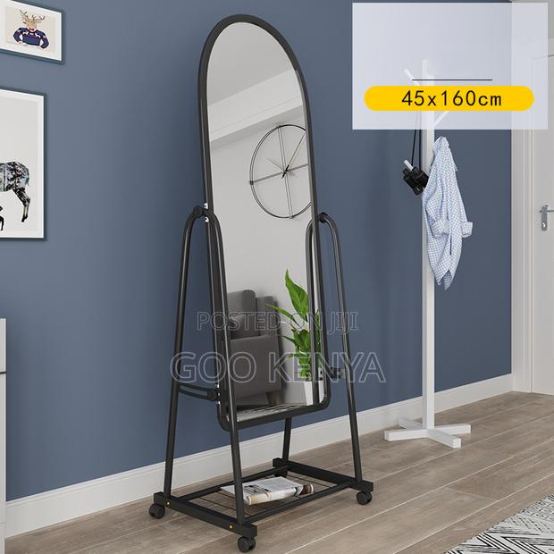 Home Mirror; Standing Bedroom Mirror With Storage And Casters