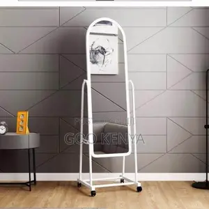 Home Mirror; Standing Bedroom Mirror With Storage And Casters