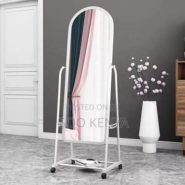 Home Mirror; Standing Bedroom Mirror With Storage And Casters - thumbnail 3