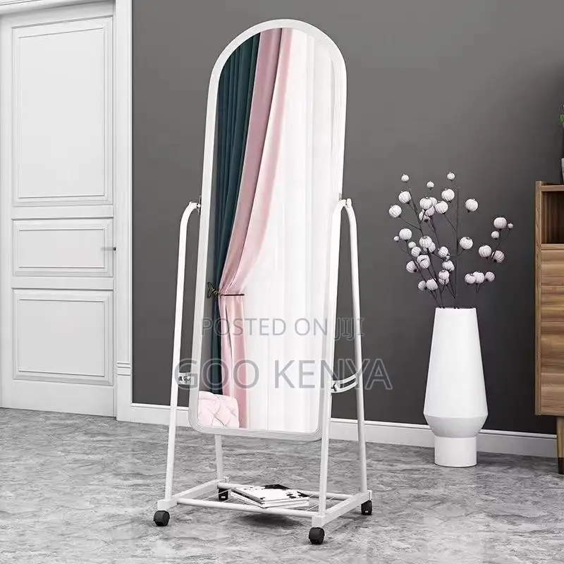 Home Mirror; Standing Bedroom Mirror With Storage And Casters