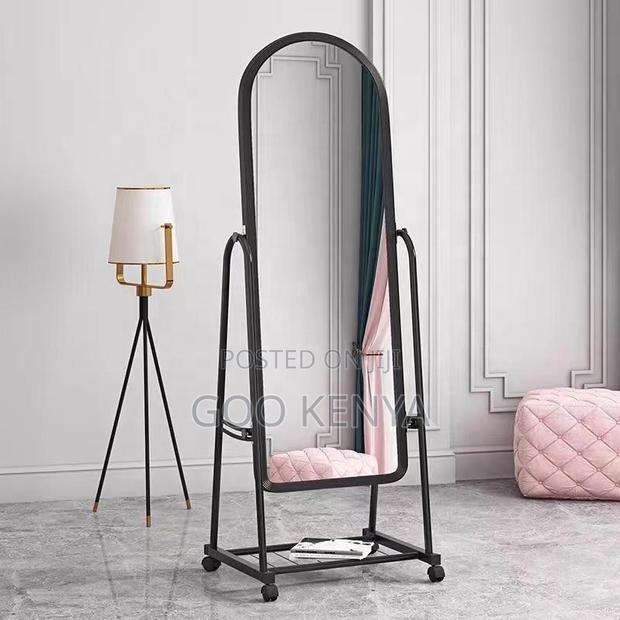 Home Mirror; Standing Bedroom Mirror With Storage And Casters - thumbnail 4