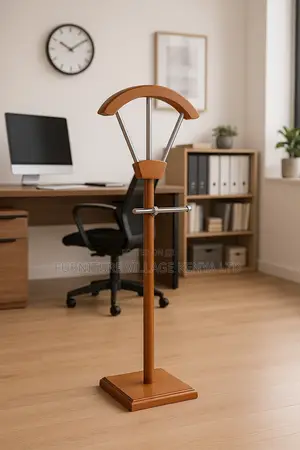 Coat Hanger; Mahogany Office Coat Hanger