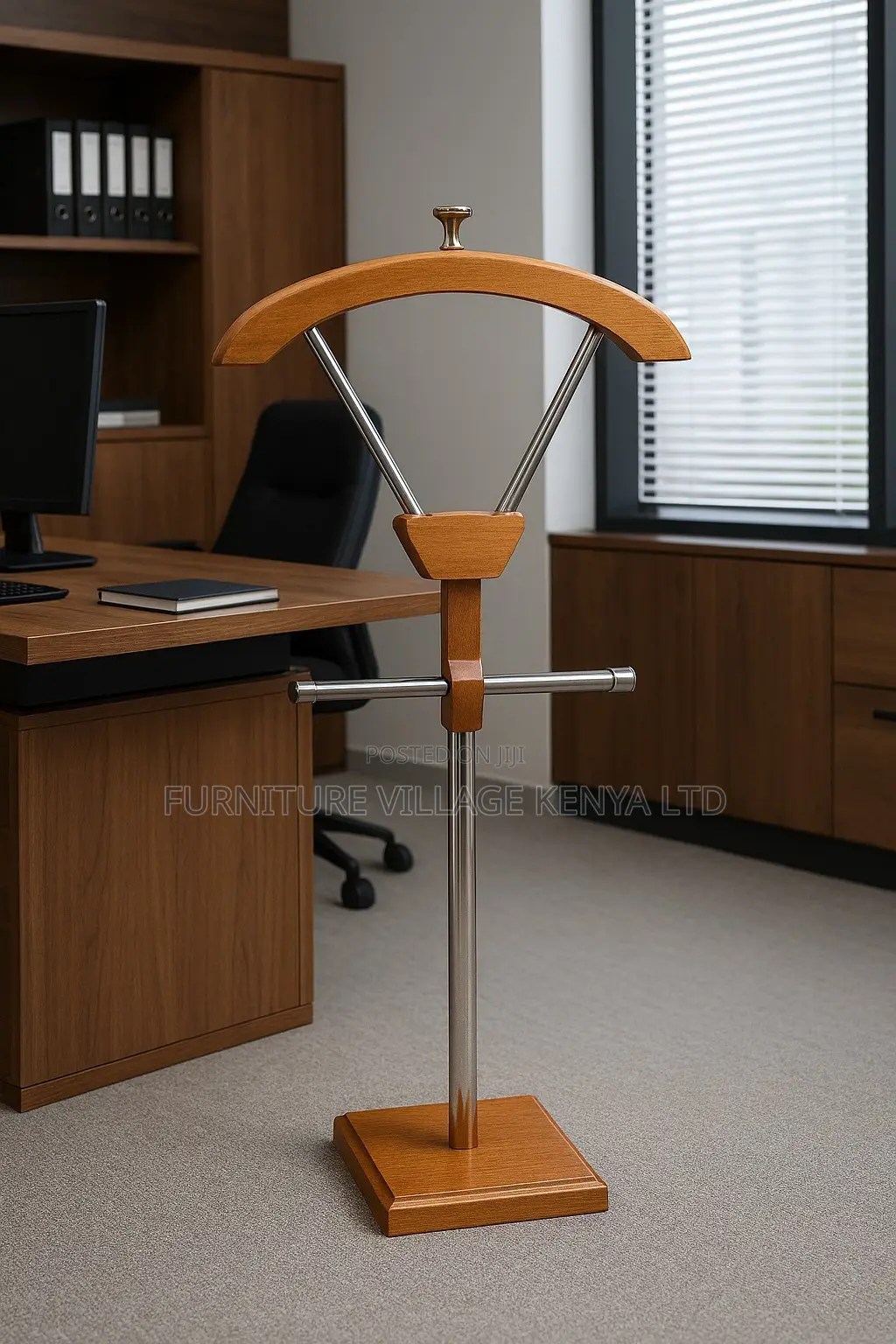 Coat Hanger; Mahogany Office Coat Hanger