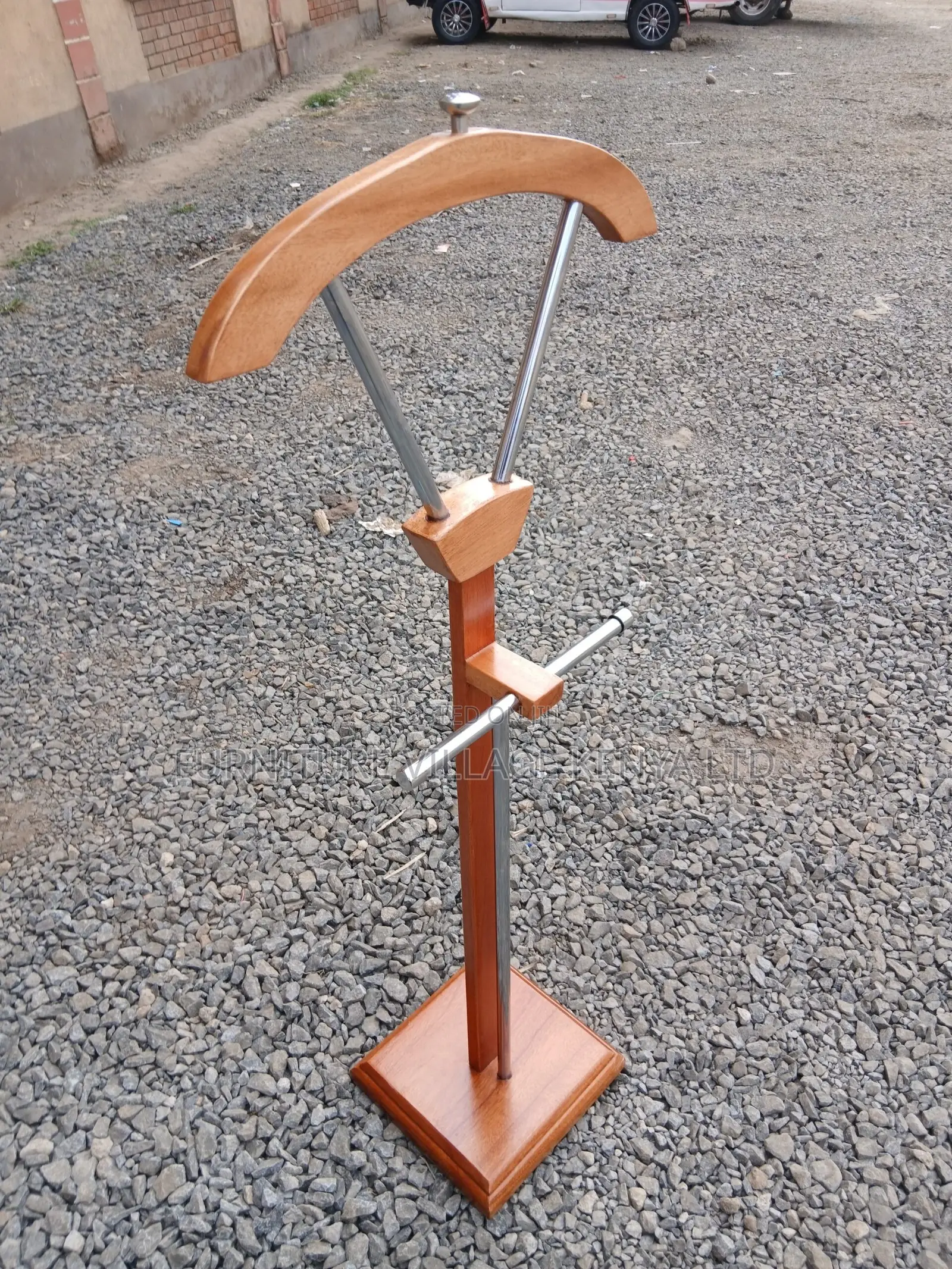 Coat Hanger; Mahogany Office Coat Hanger