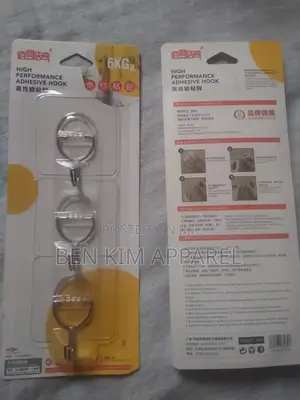 6kgs High Performance Adhesive Clear Hooks 3 Pack