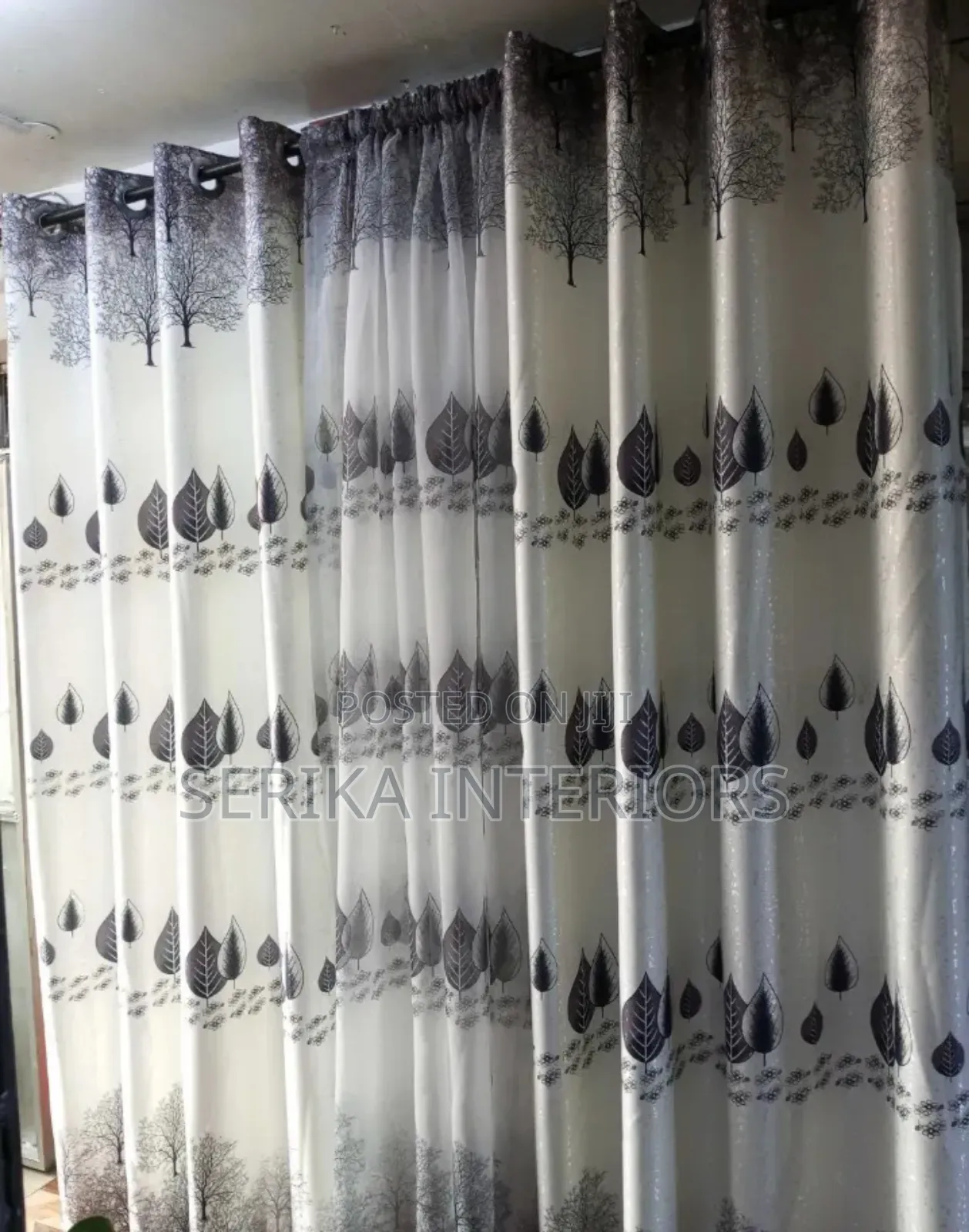 Grey and White Curtains Curtains Environmental Friendly Justice