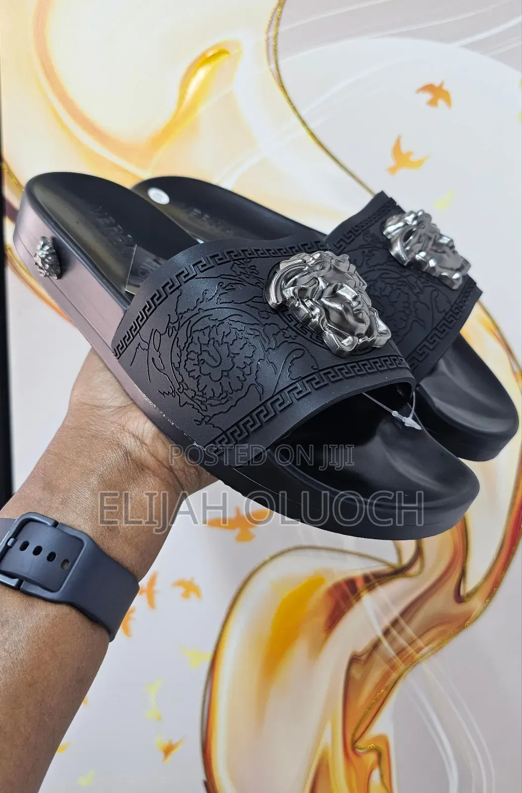 Versace Black Medusa Slides 
Quality