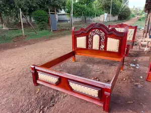 Ornate Mahogany Panel Bed