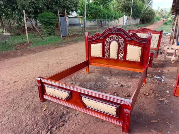 Ornate Mahogany Panel Bed - main view
