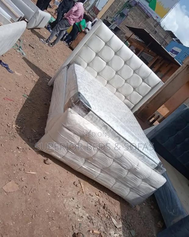 White Square Tufted Bed - main view