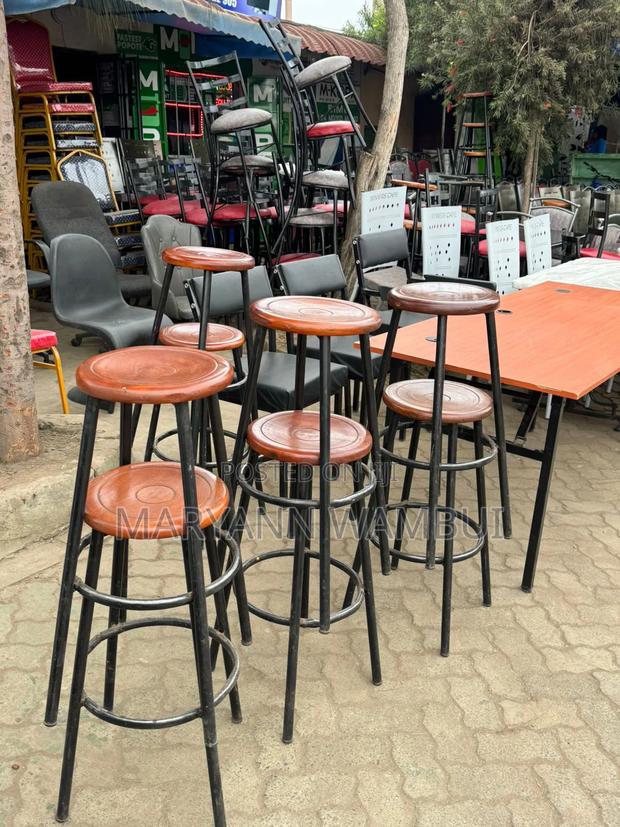 Round Mahogany Stools - main view