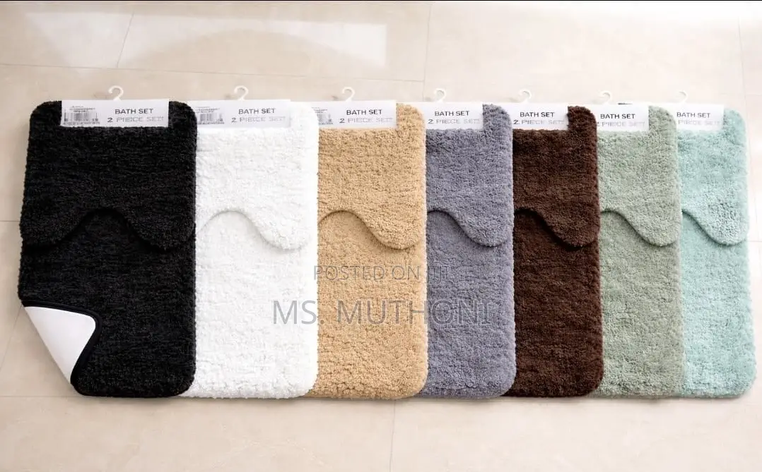 Bathroom 2pcs Ultra-Soft Plush Bath Mat Set*