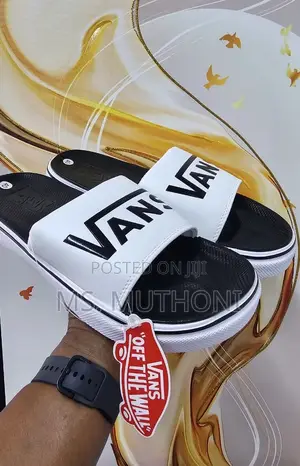 Black and White Vans La Costa Slide-on Sandals Size 40-45