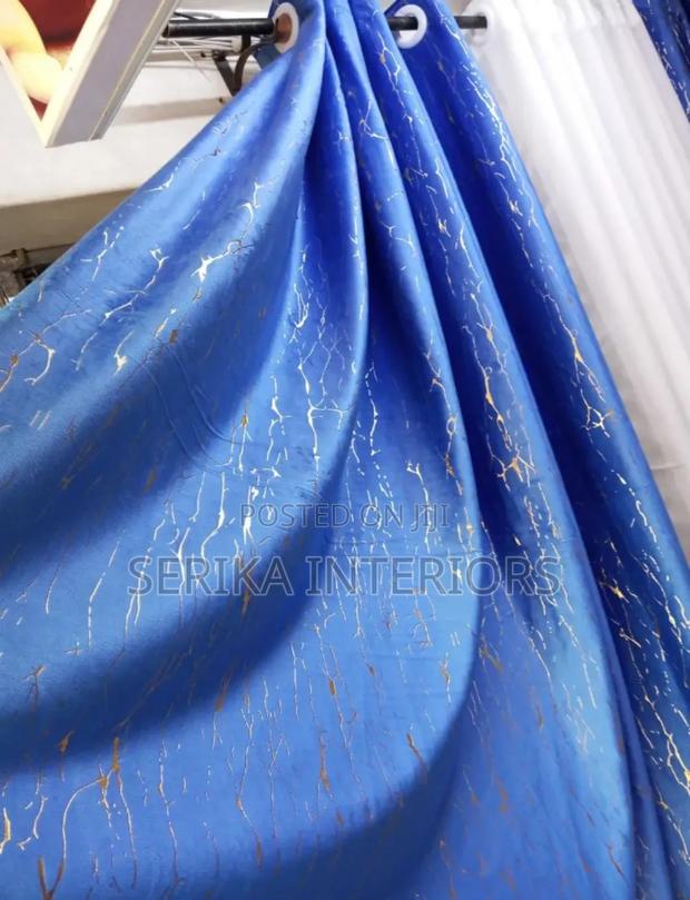 Blue Themed Velvet Curtains Velvet Curtains Environmental Friendly