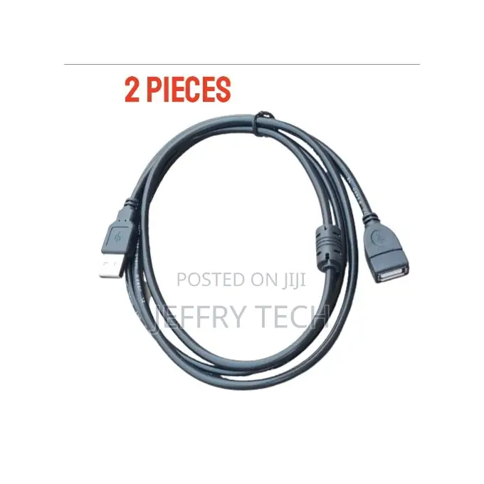 2pcs Usb 2.0 Extension Cable Male to Female (Usb Extender) 1.5m