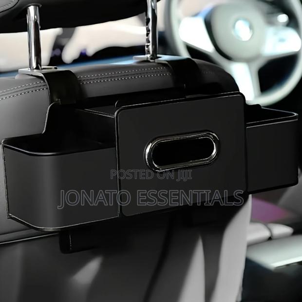 Car Seat Back Storage Box Tissue Holder Organizer - Premium Leather - thumbnail 2