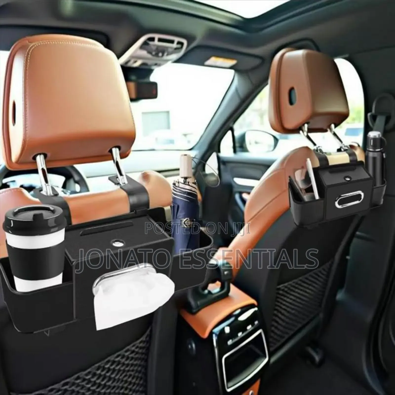 Car Seat Back Storage Box Tissue Holder Organizer - Premium Leather