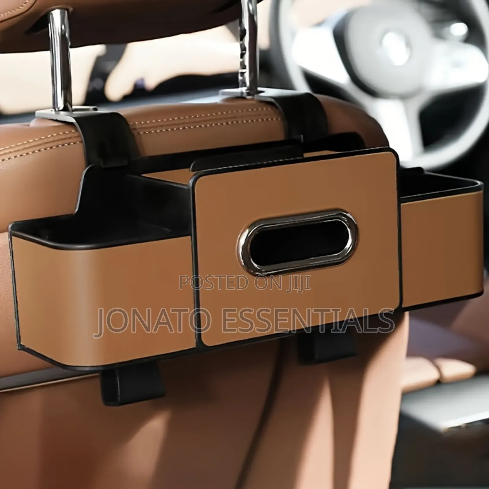 Car Seat Back Storage Box Tissue Holder Organizer - Premium Leather