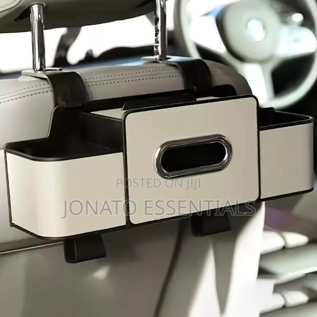 Car Seat Back Storage Box Tissue Holder Organizer - Premium Leather - thumbnail 5