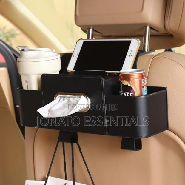 Car Seat Back Storage Box Tissue Holder Organizer - Premium Leather - thumbnail 6