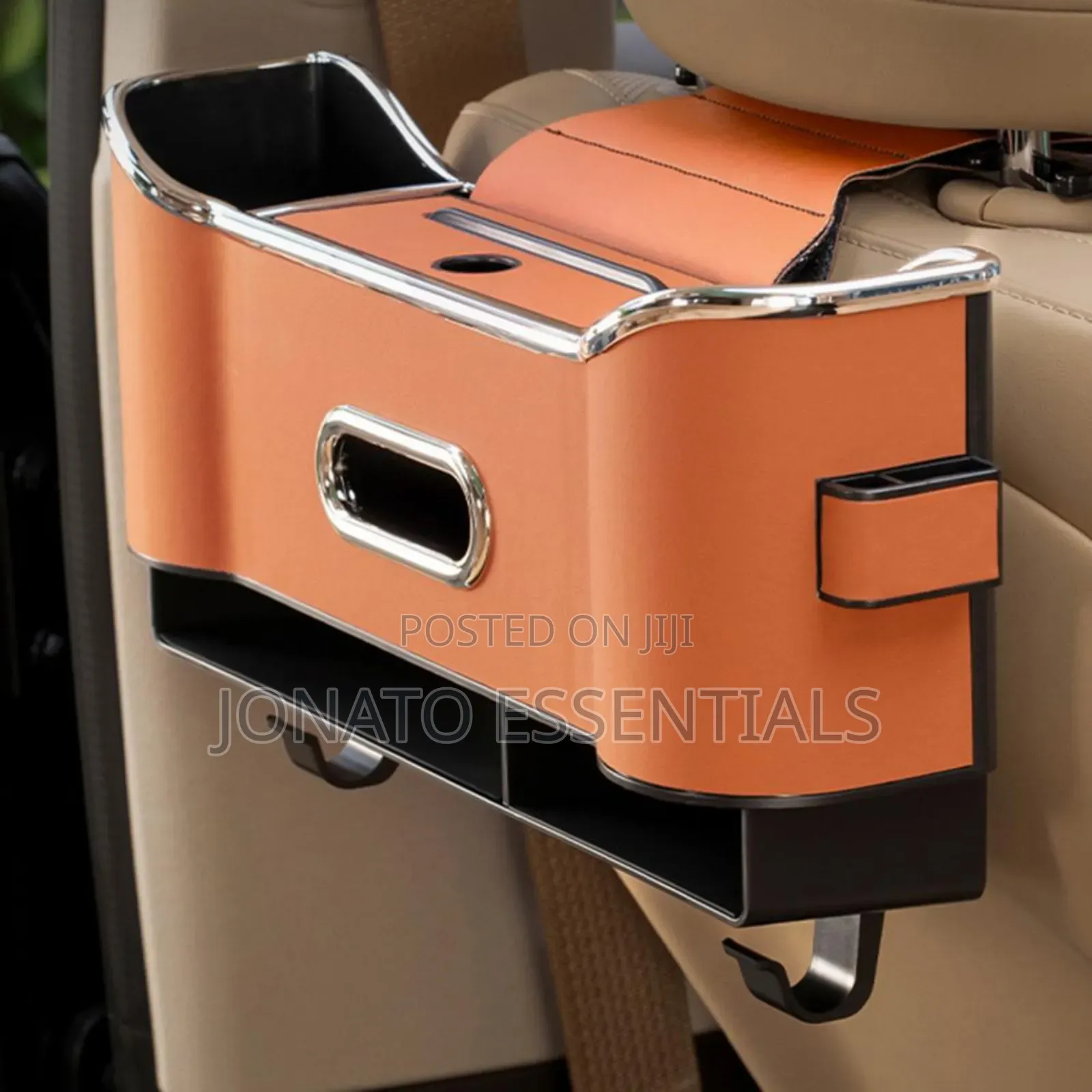 Car Seat Back Storage Box Tissue Holder Organizer - Premium Leather