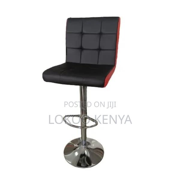 Stool; Counter Height Leather Swivel Barstool - thumbnail 4
