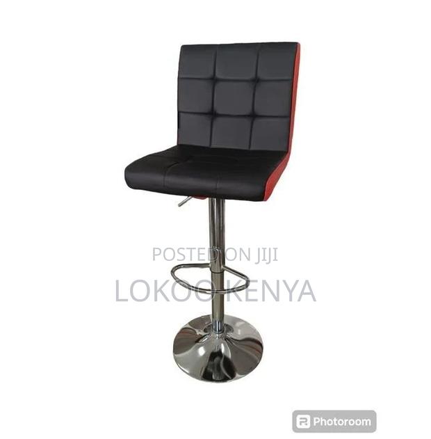 Stool; Counter Height Leather Swivel Barstool - thumbnail 6