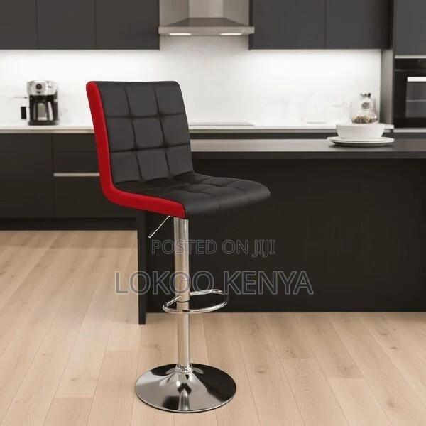 Stool; Counter Height Leather Swivel Barstool - thumbnail 7