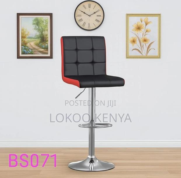 Stool; Counter Height Leather Swivel Barstool - thumbnail 8