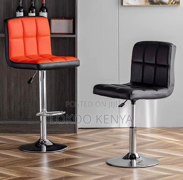 Stool; Counter Height Leather Swivel Barstool - thumbnail 10