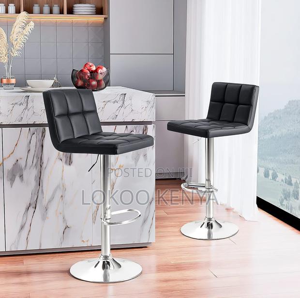 Stool; Counter Height Leather Swivel Barstool - thumbnail 13