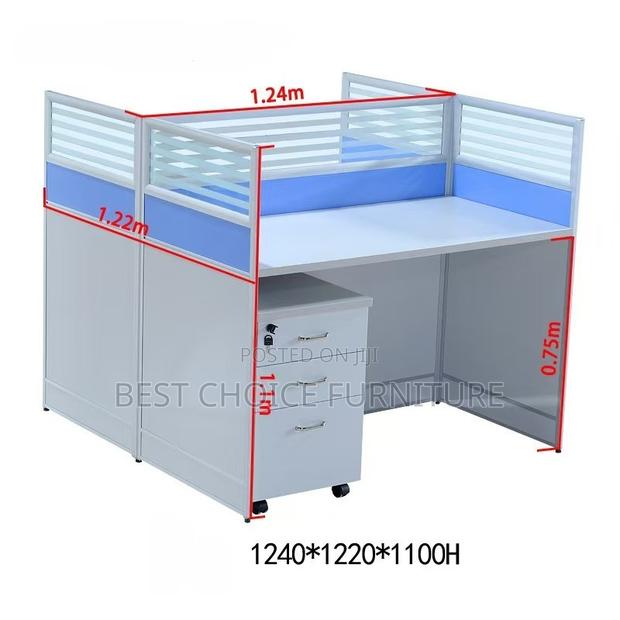 Office Workstations; Modern 2-User Multi-Coloured Office Workstation - thumbnail 3