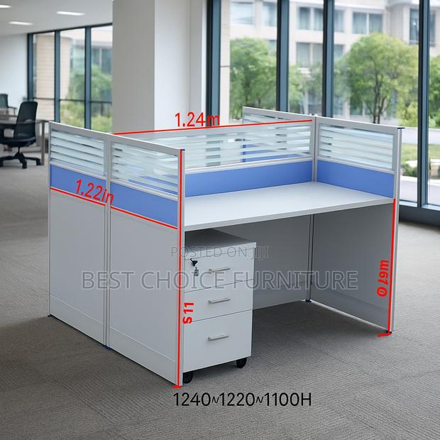 Office Workstations; Modern 2-User Multi-Coloured Office Workstation - thumbnail 13
