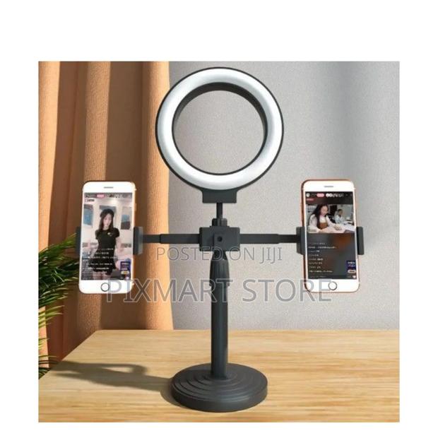 Adjustable Stand With 6′′ Ring Light, Perfect for Content Creation - main view