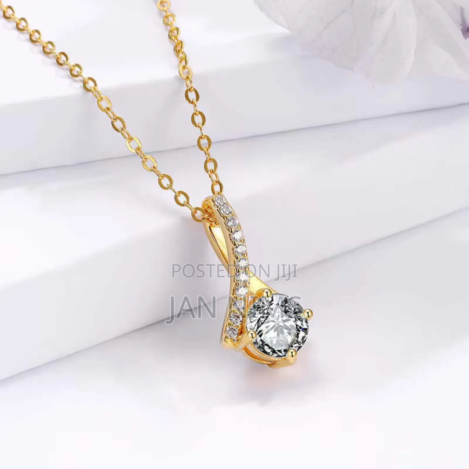 Stainless Steel Gold/Silver Chain Waterdrop Pendant, Hypoallergic