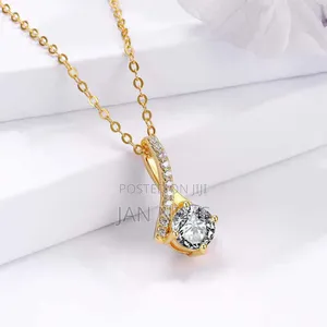 Stainless Steel Gold/Silver Chain Waterdrop Pendant, Hypoallergic