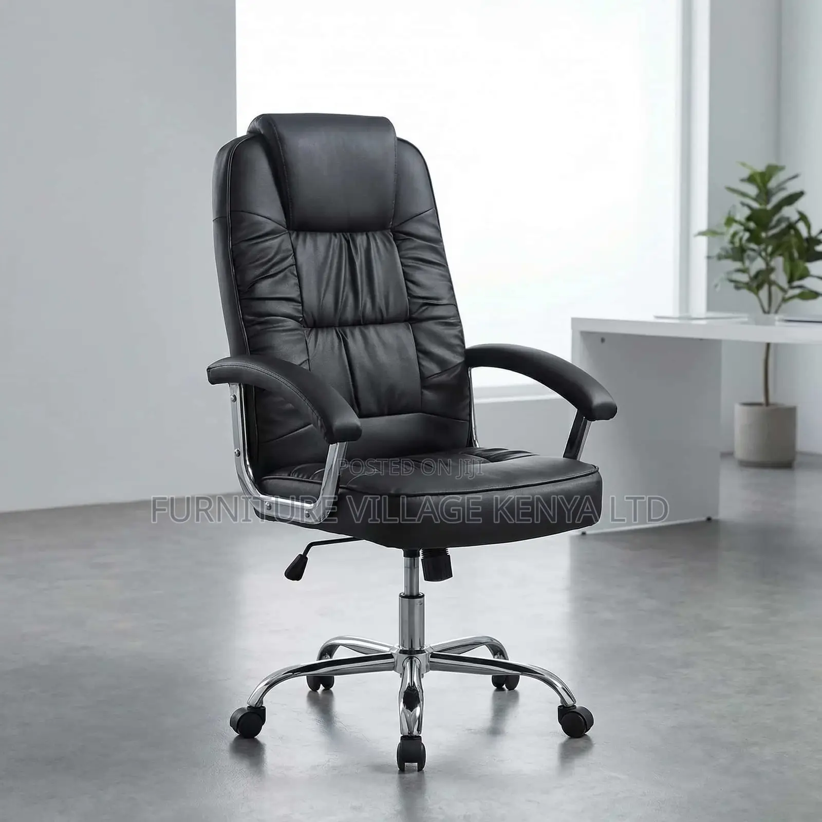 Office Chair High Back, Pu Leather, Black