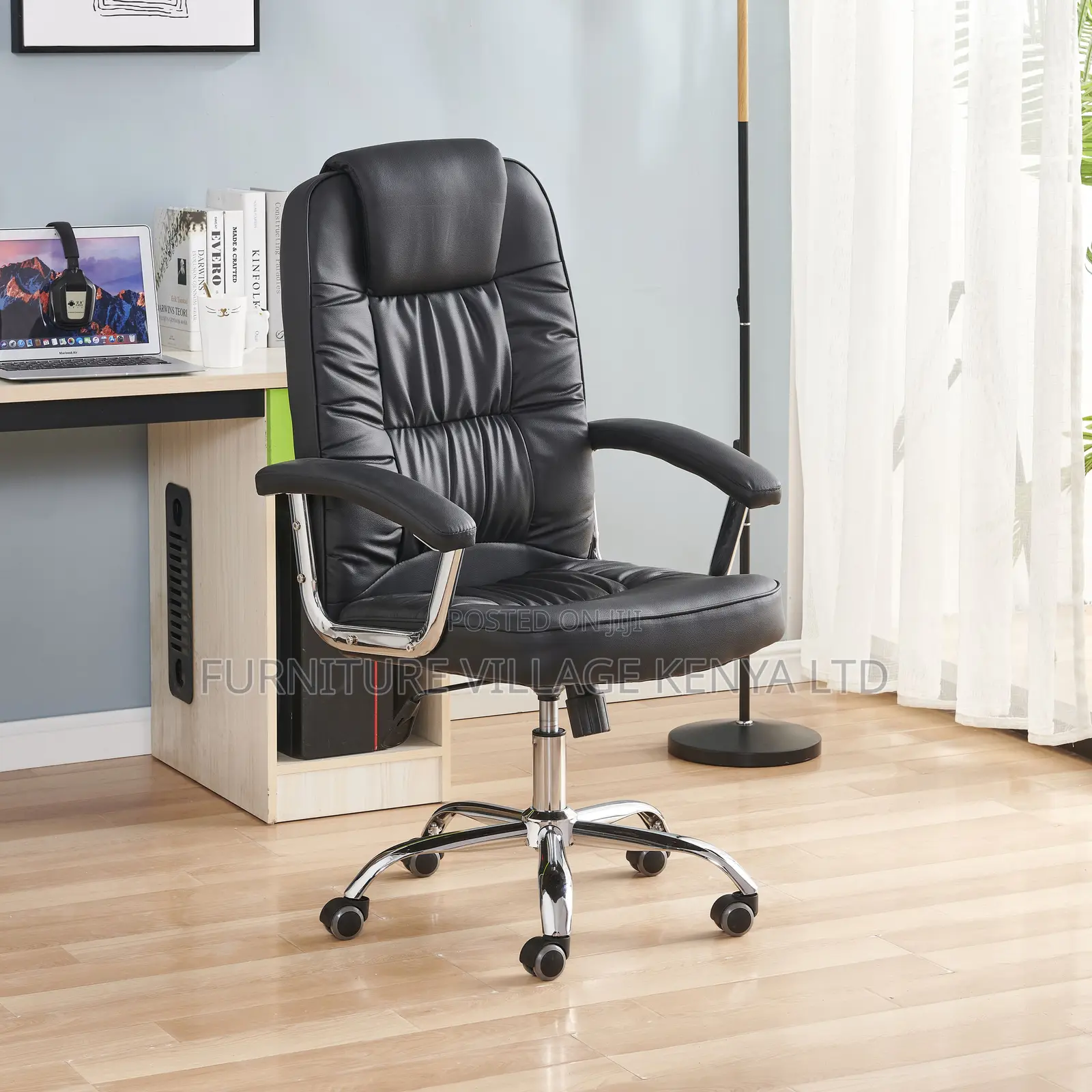 Office Chair High Back, Pu Leather, Black