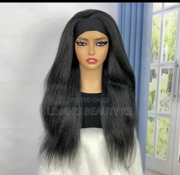 Straight Human Hair Blend Wig - main view