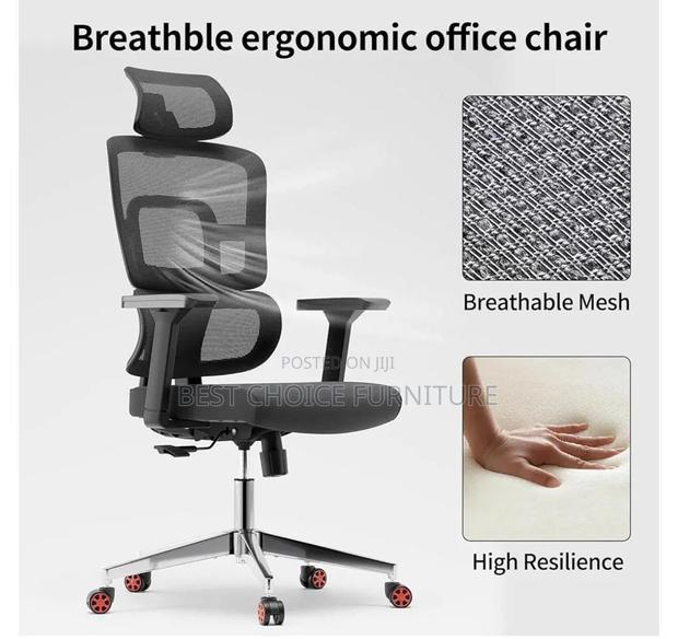 Office Chairs; Executive Mesh Chair With Lumbar Support - thumbnail 3